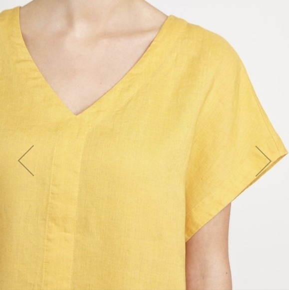 Paul Costello Living Studio Linen Tunic Dress In Ochre - Picture 2 of 7